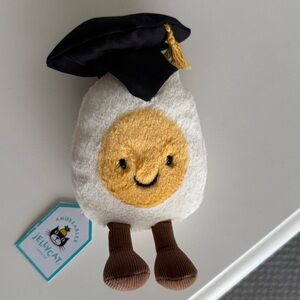 Jellycat Amuseables Boiled Egg Graduation Plush Toy NWT